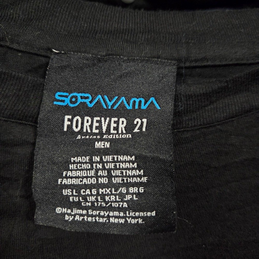 Forever 21 Hajime Sorayama Artist Edition Black Long Sleeve Graphic Tee Mens L - Picture 3 of 6